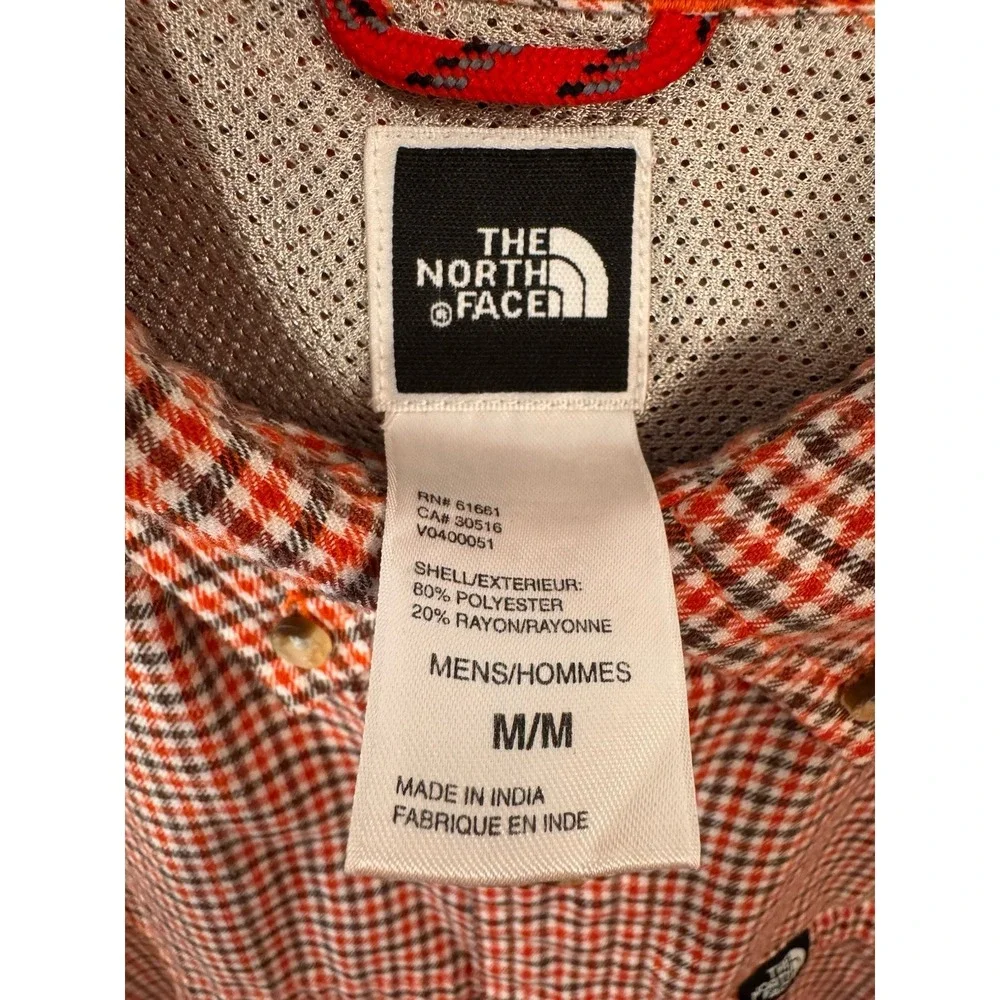 The North Face Mens Medium Shirt Button Up Flannel Plaid‎ Roll-Tab Sleeve
